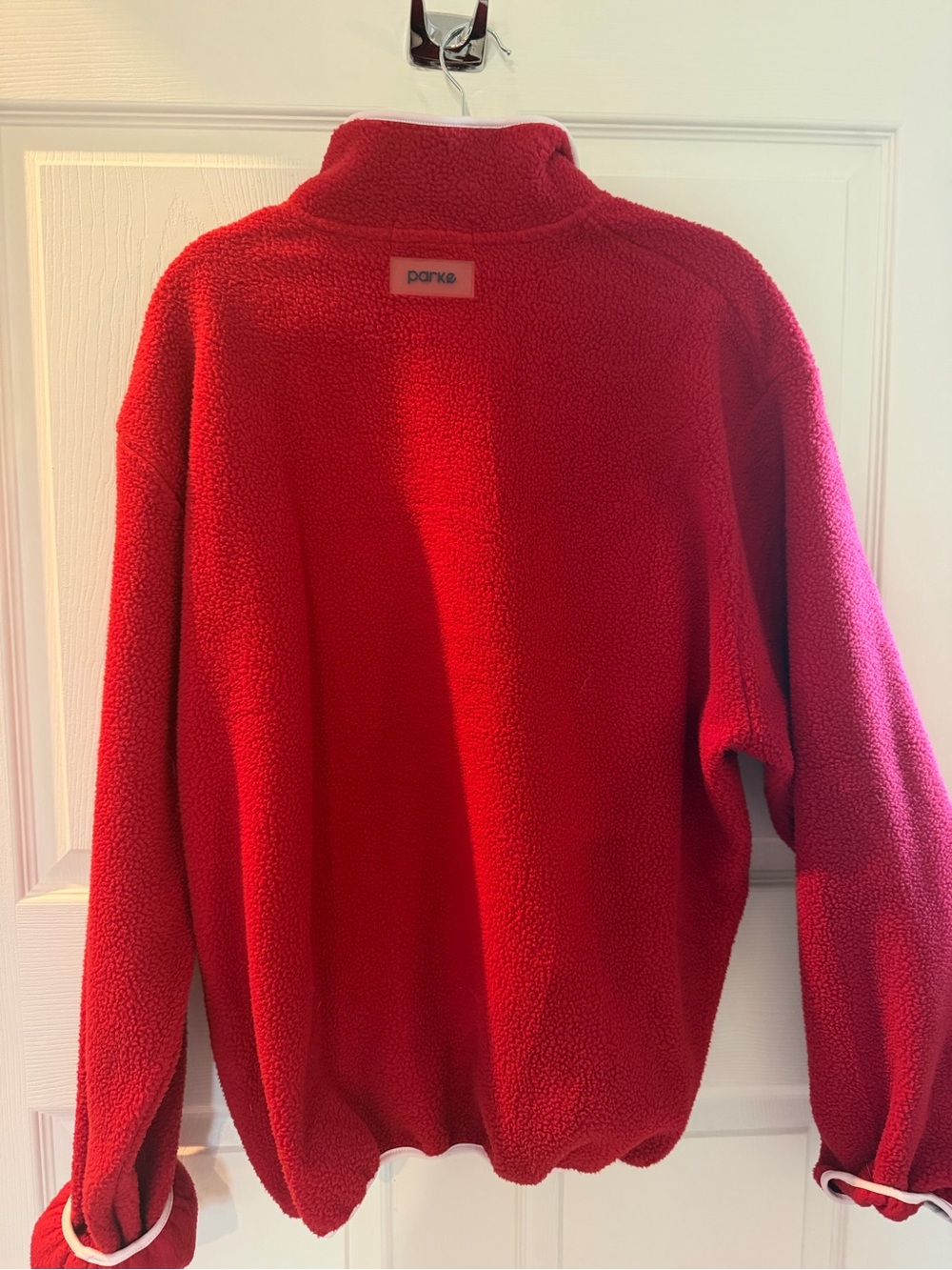 Parke Red Sherpa Snap-Front Pullover - Picture 5 of 6